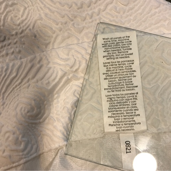 Peri home two (2) panels white window curtain. White on white pattern. - Picture 9 of 12